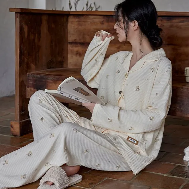 DAMOS·LOVE Pajama Set Women's Beige Yellow-4