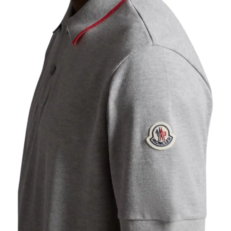Moncler Polo Shirts Men Gray-4