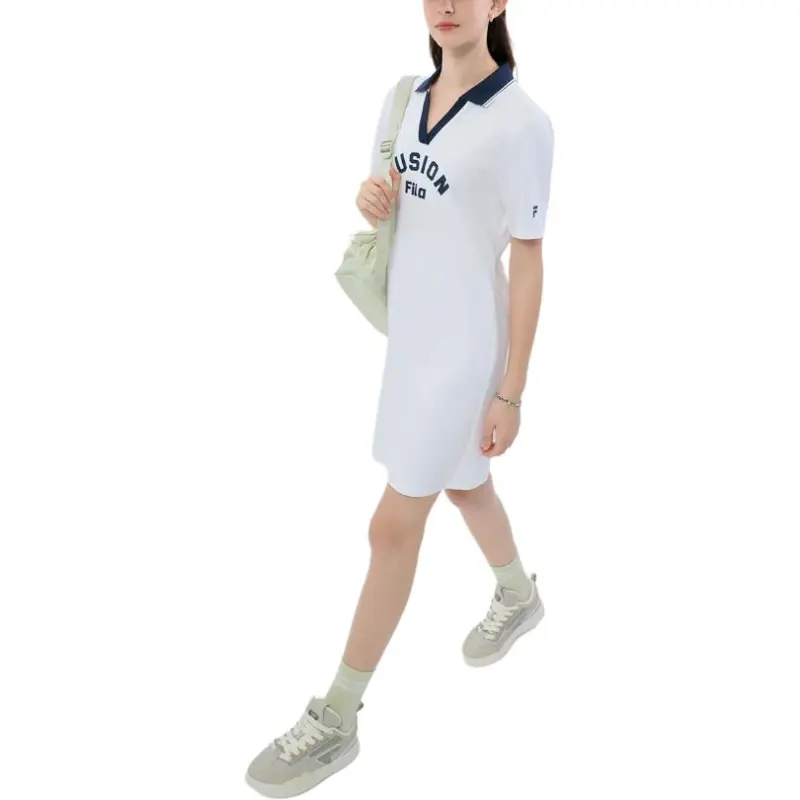 FILA FUSION LIFEFOB Collection Short Sleeved Dress Women's Standard White-5