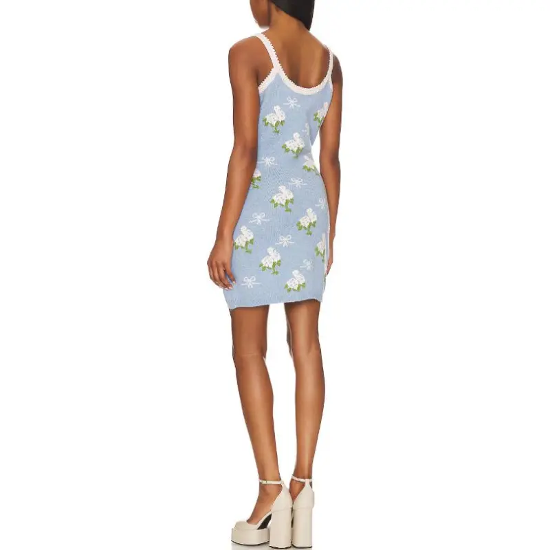 LOVESHACKFANCY Sleeveless Dress Women's Light Blue-1