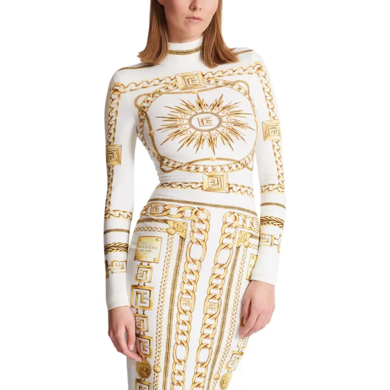 BALMAIN Graphic print Bodycon Dress-5