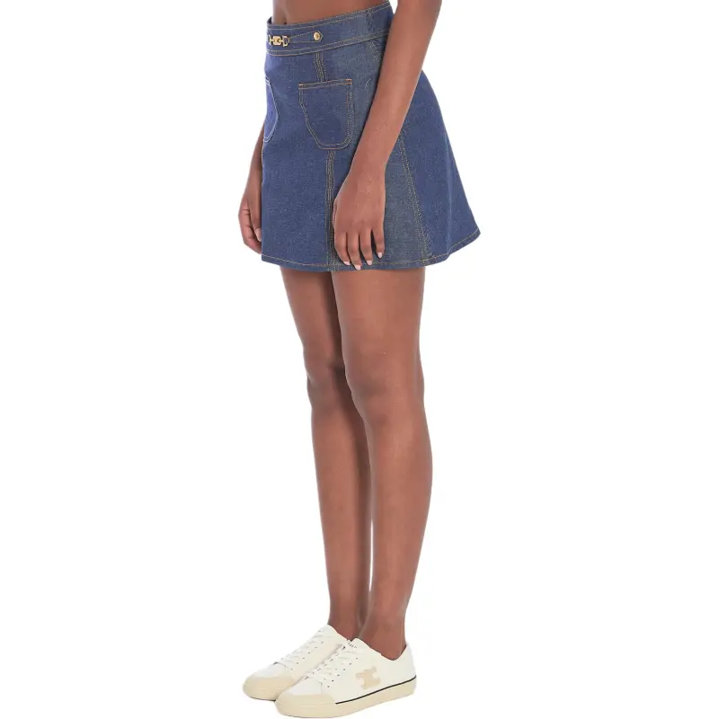 CELINE Denim Short Skirts Women's Blue-2