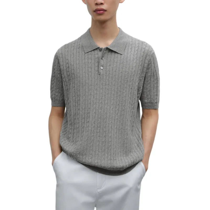Massimo Dutti Polo Shirt Men's Gray-3
