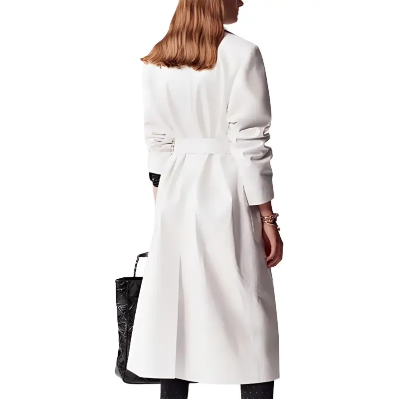 CHANEL Trench Coats Women's Pearl White-1