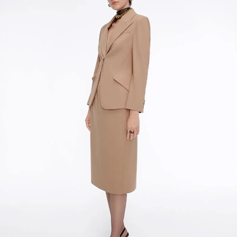 KARL LAGERFELD SS25 Business Suit Coat Women's Camel-4