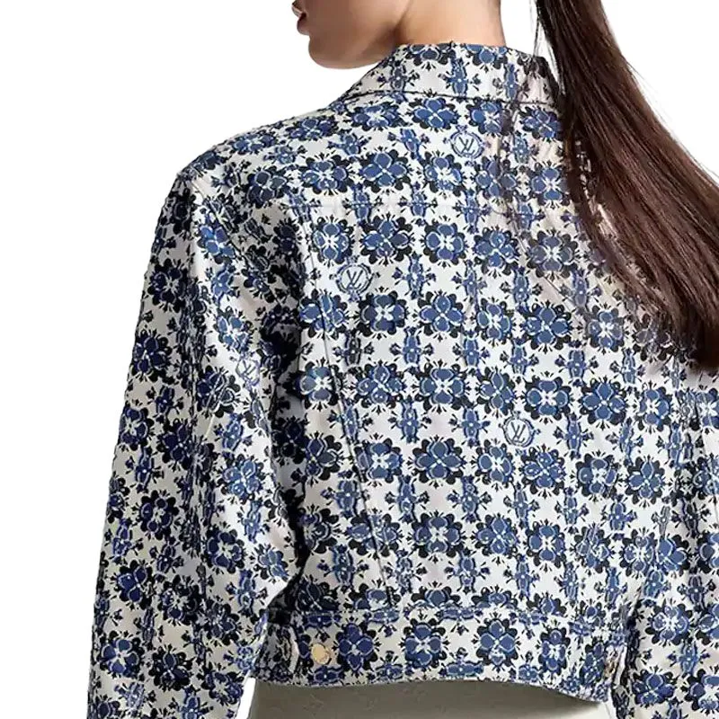 LOUIS VUITTON Monogram Flower Mosaic Denim Jacket-3