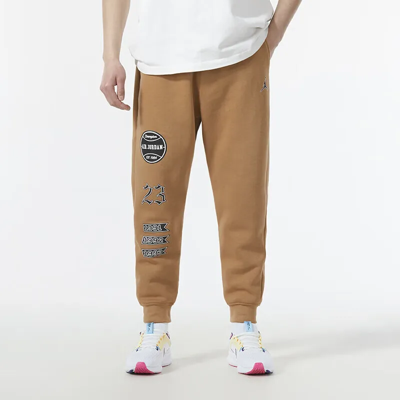 Jordan Knitted Sports Pants Men's Dark Brown-2