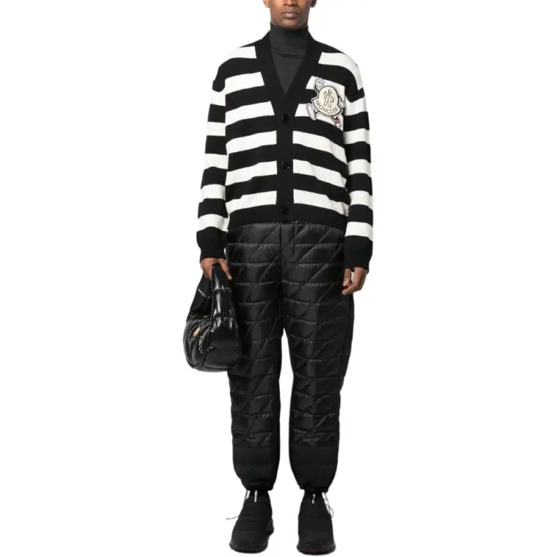 Moncler Logo patch Striped Cardigan-4