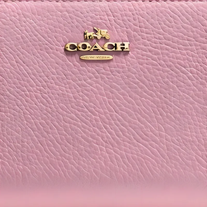 COACH Accordion Zip Leather Wallet Women's Cherry Blossom Pink-2