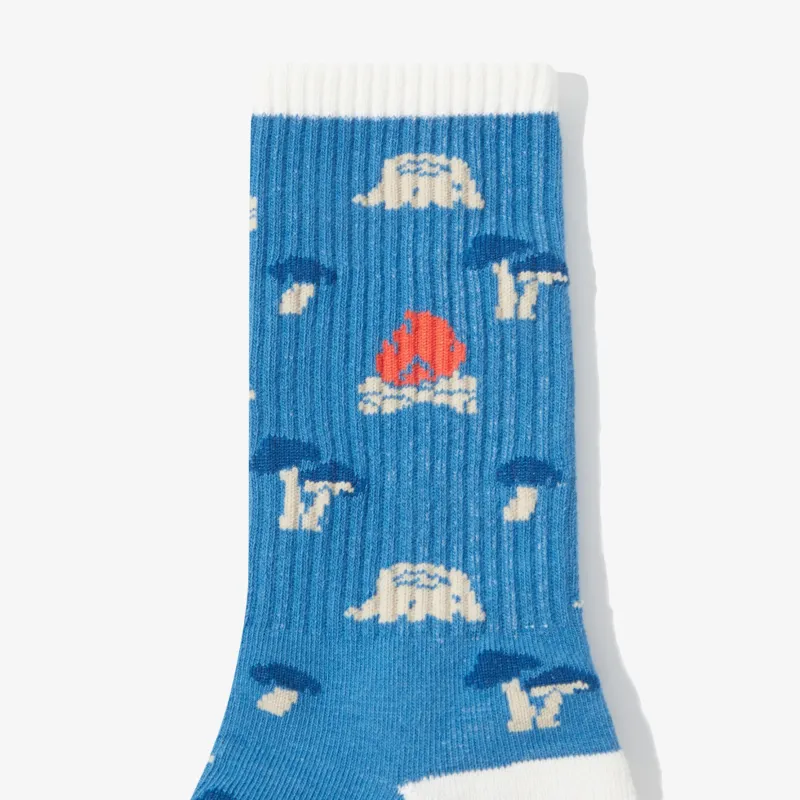 THE NORTH FACE CAMPING COOLMAX MID SOCKS Mid Calf Socks Unisex 1 Pack Gray Blue-2