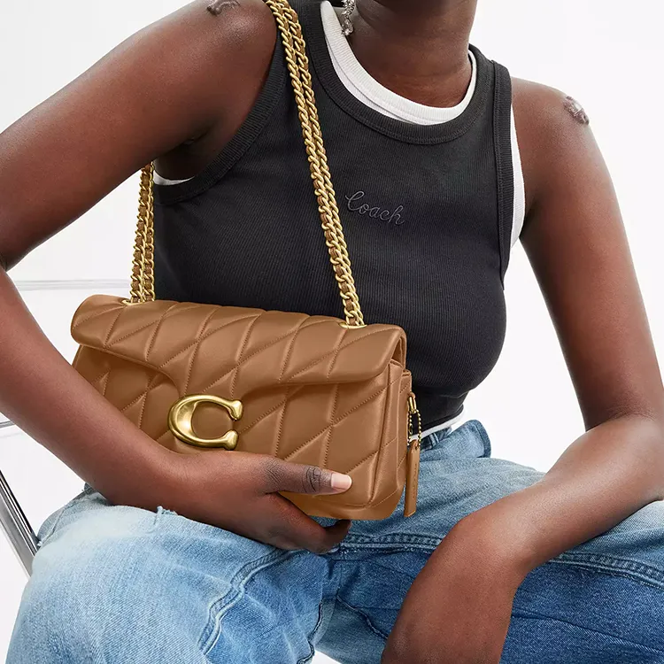 COACH Tabby Nappa Leather Crossbody Bag, Shoulder Bag Medium Size Women's Honey Brown-5