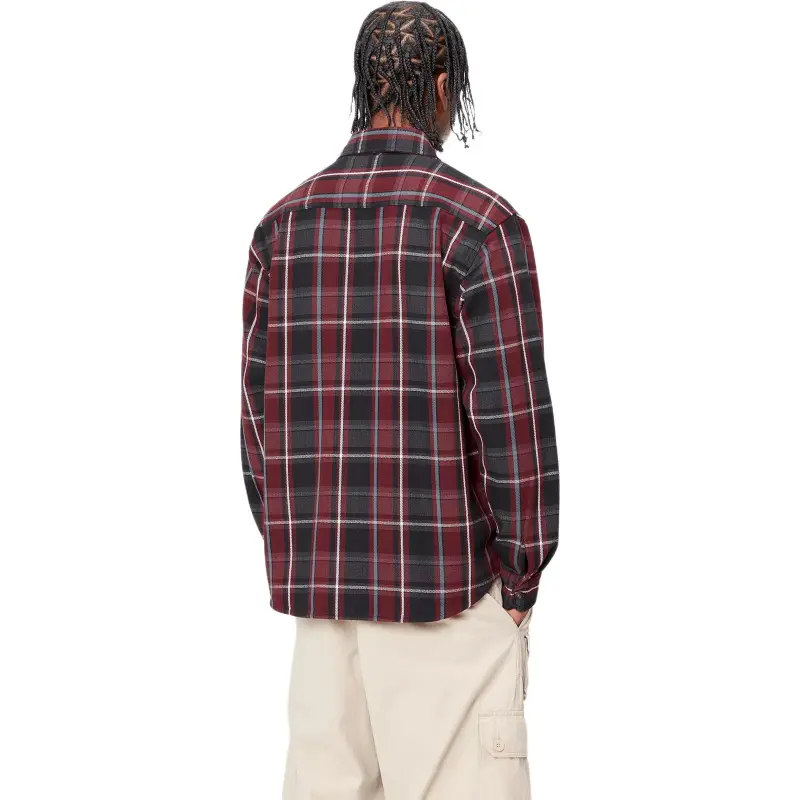 Carhartt WIP FW24 L/S Hobart Shirt Men's Red-4