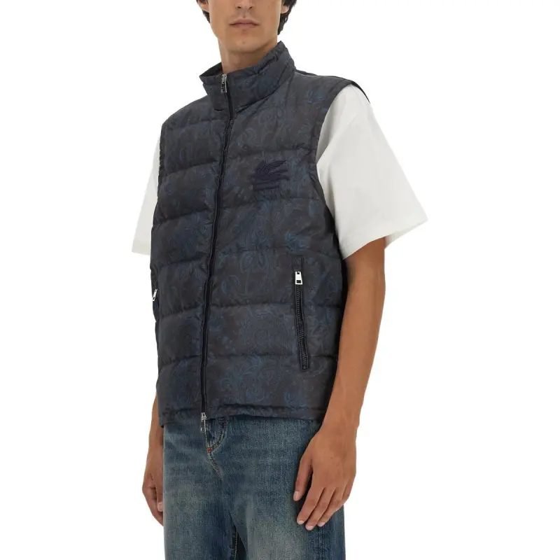ETRO Sleeveless Paisley Printed Down Jacket-3