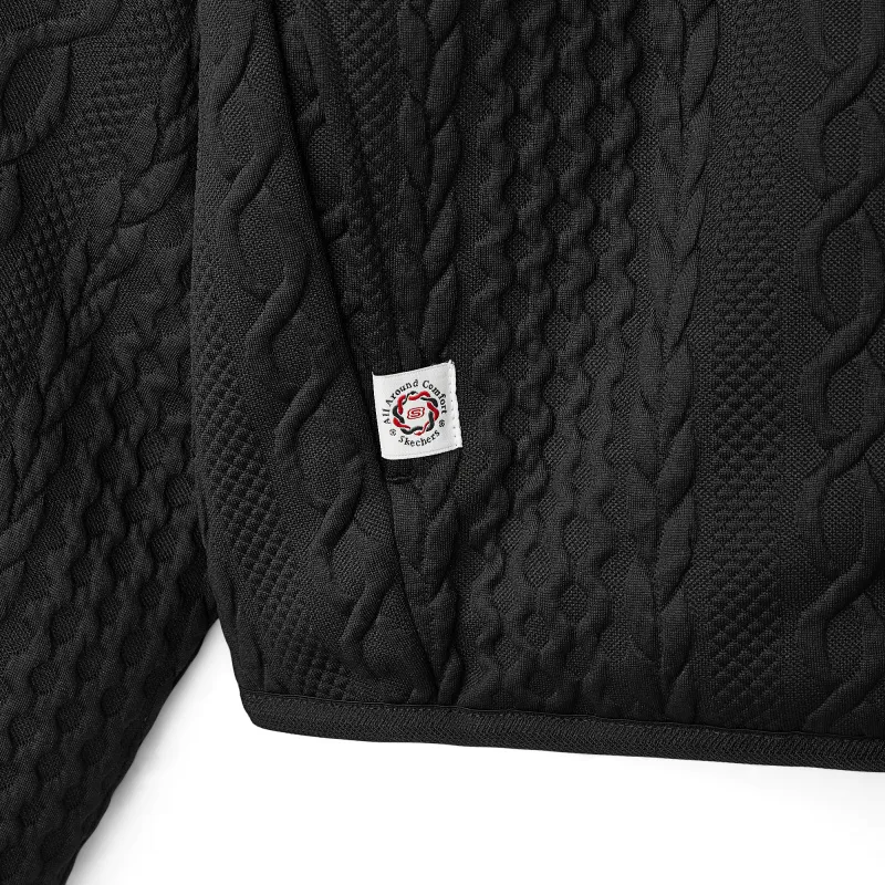 Double Sided Jacquard Skechers New Year 2025 New Year Puffer Jacket Women's Carbon Black-4