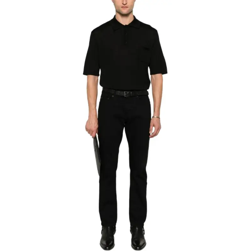SAINT LAURENT Logo embroidered Polo Shirt-1