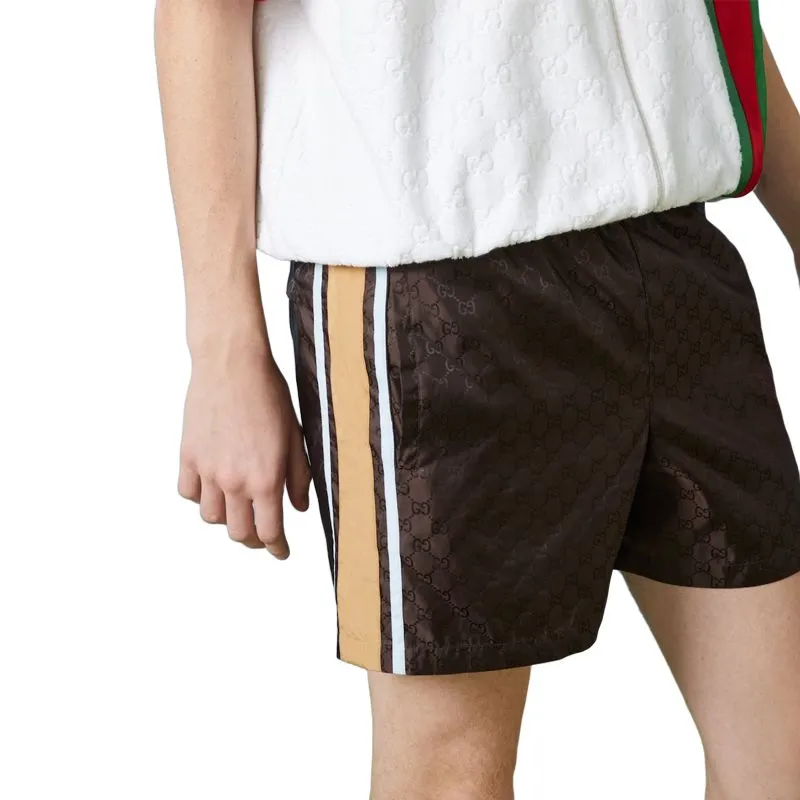 GUCCI Swimming Shorts Men's Dark Brown-4