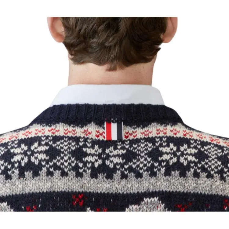 THOM BROWNE Fair Isle Intarsia Jumper-4