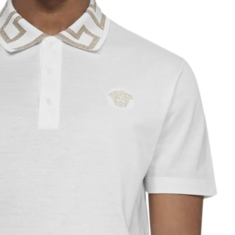 VERSACE Polo Shirts Men White-5