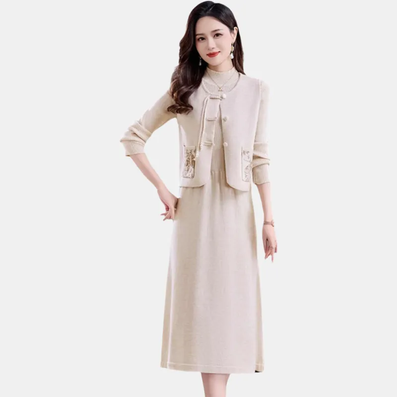 Yi Mengyuan Two Piece Skirt Sets Women's-5