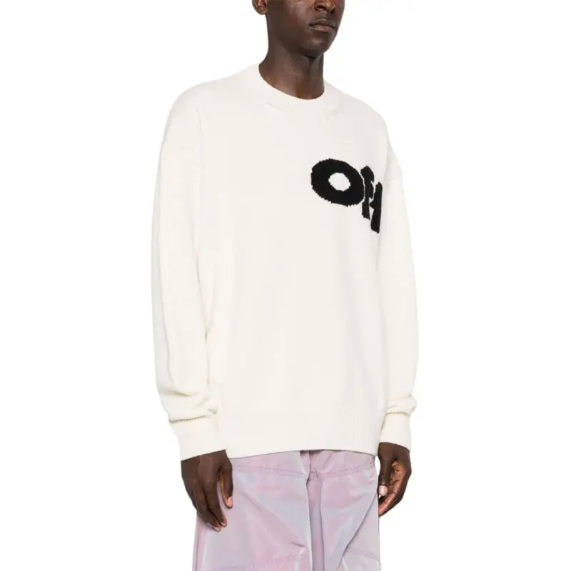 OFF-WHITE Logo Intarsia Crewneck Jumper-2