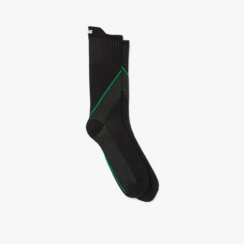 LACOSTE Mid Calf Socks Men's 1 Pack Black-1