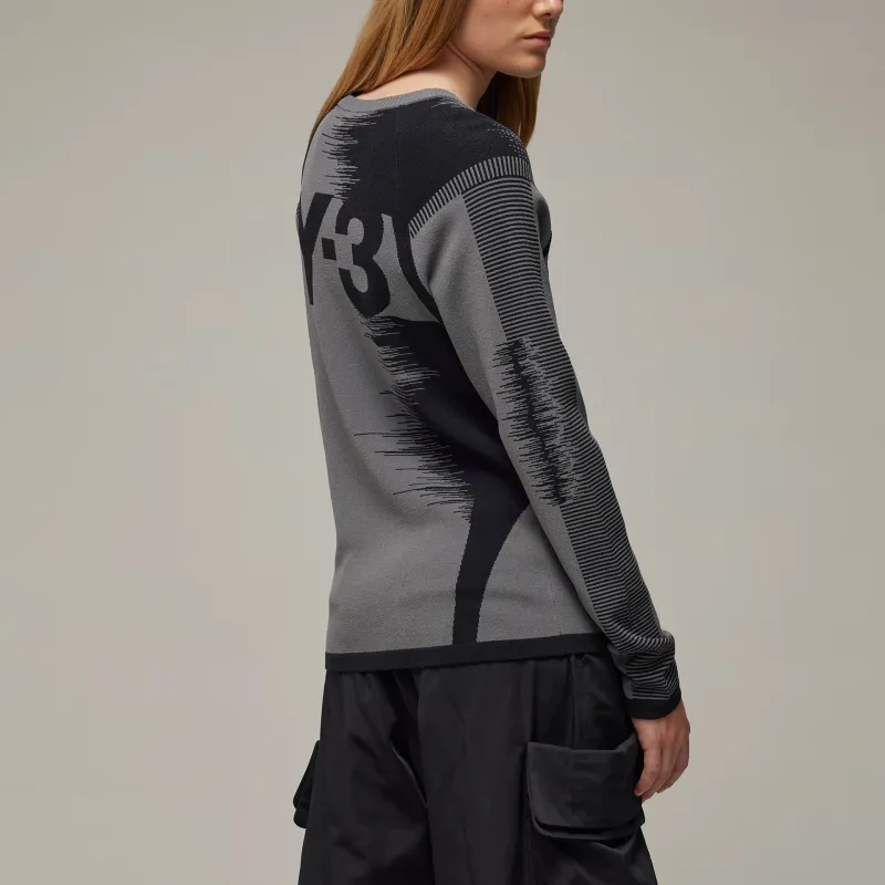 Adidas Y-3 Logo Knit Sweatshirt Sweatshirt Women's Black-2