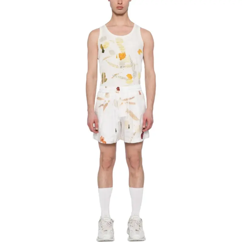 Feng Chen Wang Abstract print Drawstring Shorts-3