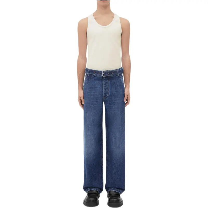 Bottega Veneta Belted Cargo Denim Trousers-3