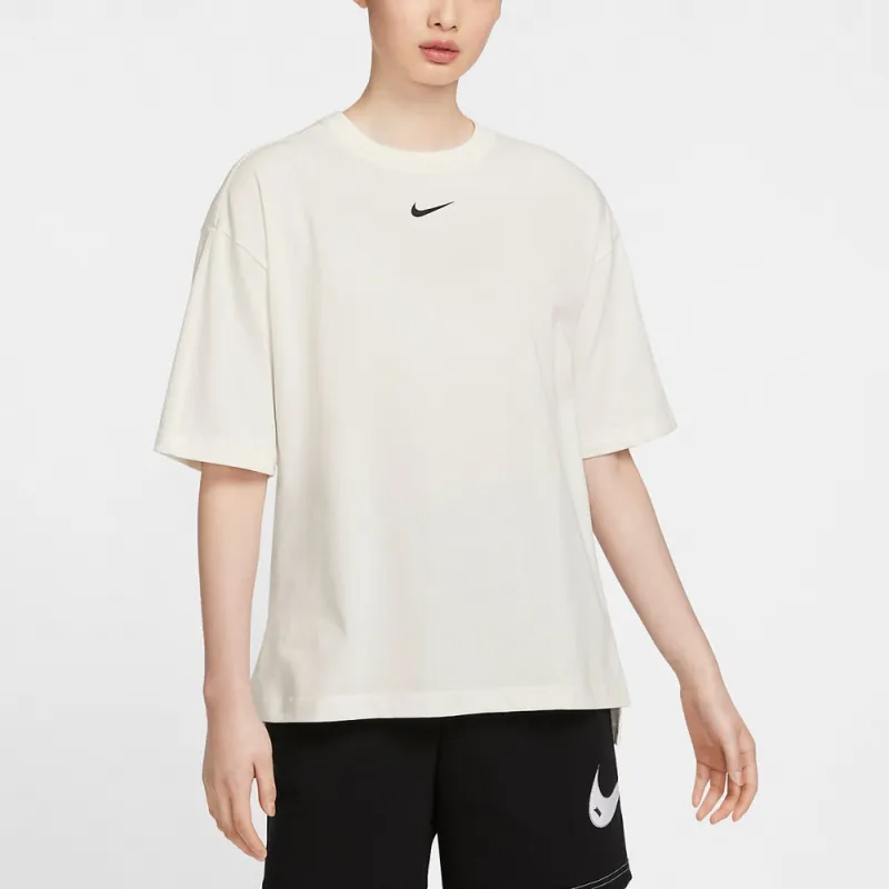 Nike Women'ss Logo Crewneck Casual T-Shirt White-4