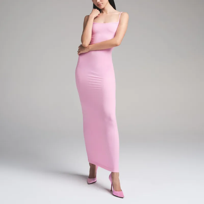 SKIMS Valentine's Day Collection SS25 SOFT LOUNGE LONG SLIP DRESS Slip Dress Women's BUBBLE GUM/Bubble Candy-1