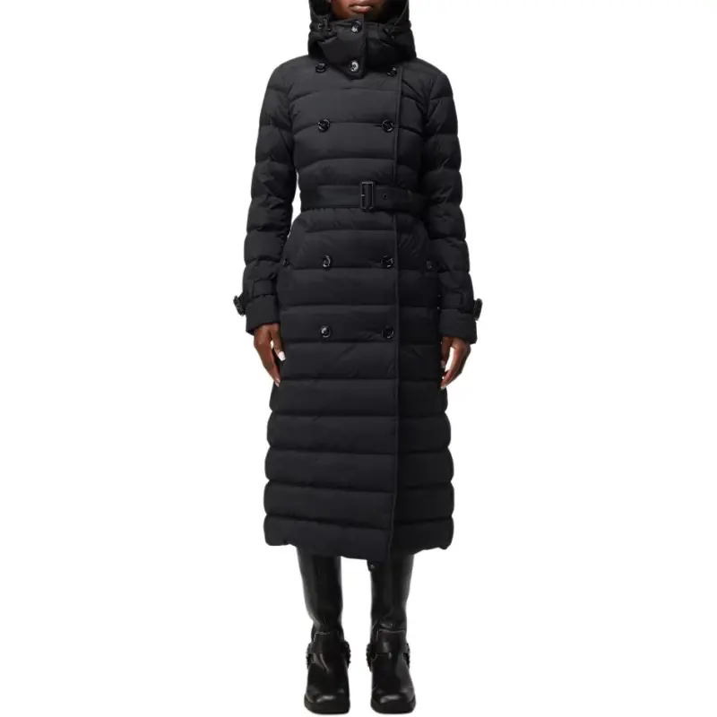 Burberry Double Breasted Hooded Belted Down Coat-2