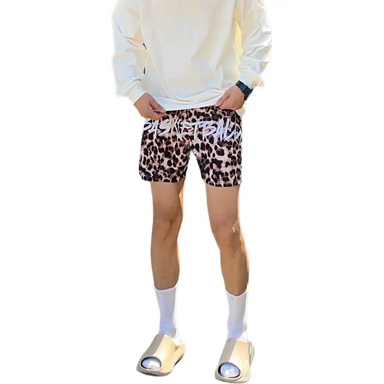 Bubble Trap Casual Shorts Unisex Leopard Print Shorts-4