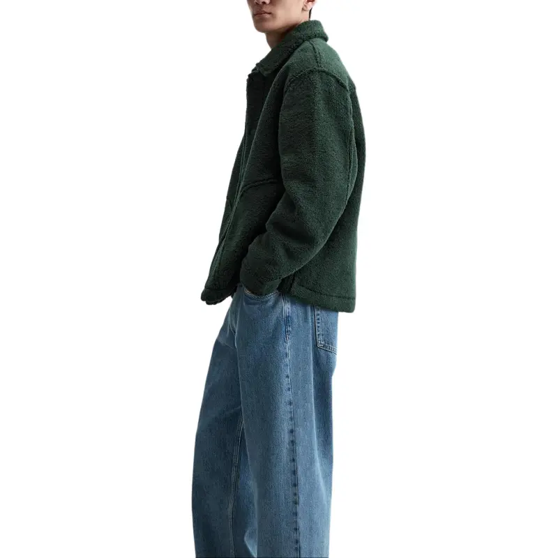 ZARA Velvet feel Coat Men's Green-2
