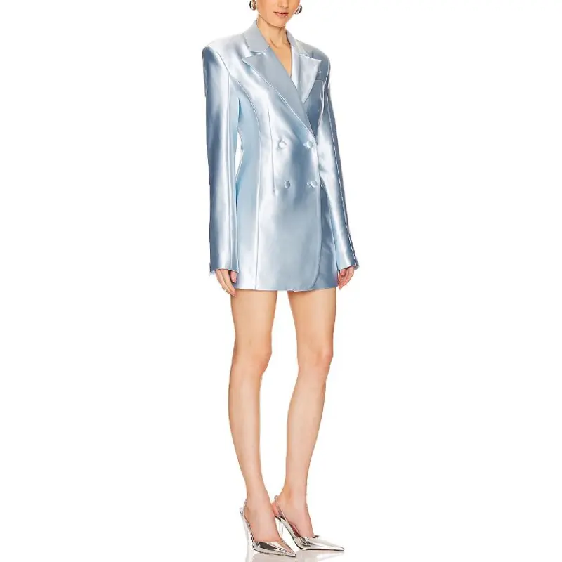Rotate Long-Sleeved Dresses Women's Light Blue-2