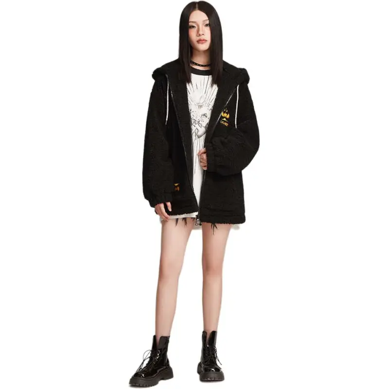 LALABOBO Velvet feel Coat Women's Black-2