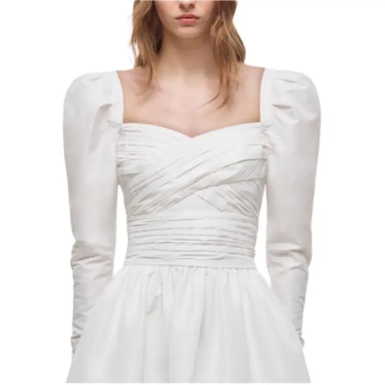 Self portrait Long Sleeved Dresses Women's White-3