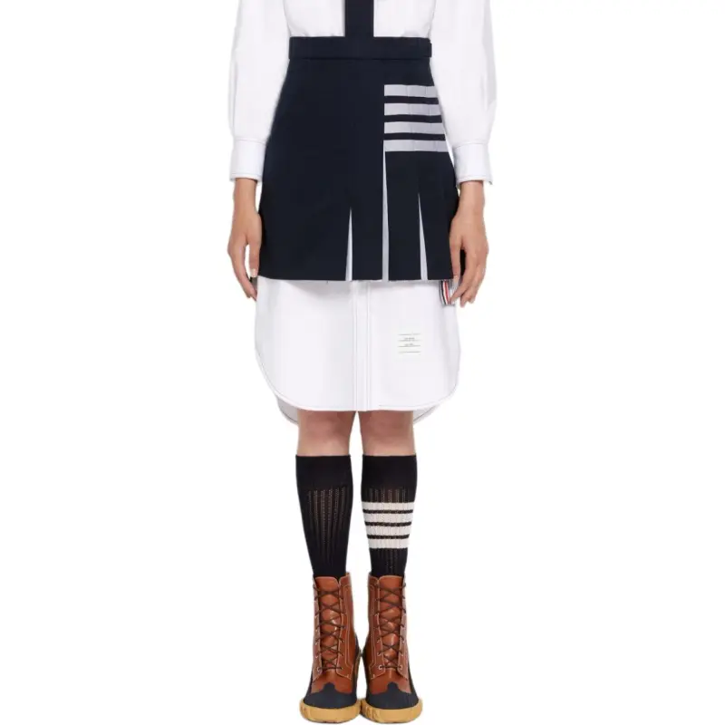 THOM BROWNE· Casual Short Skirts Women's Marine Blue-4