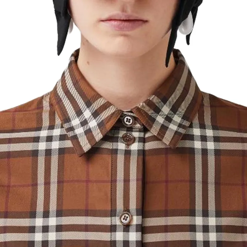 Burberry Button Down Check Shirt Brown-3