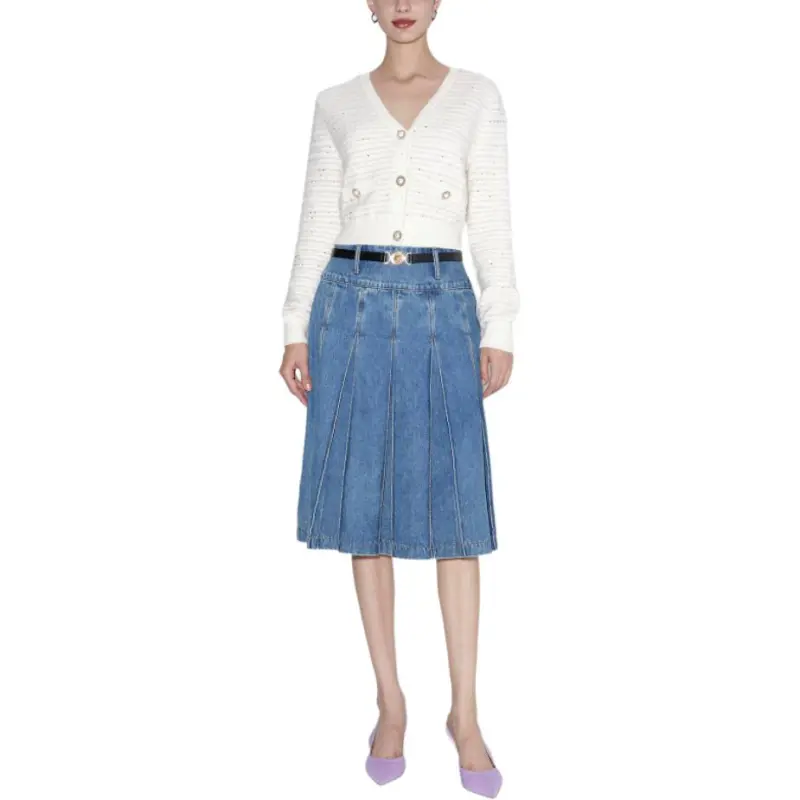 Bebe Denim Long Skirts Women's Blue-1