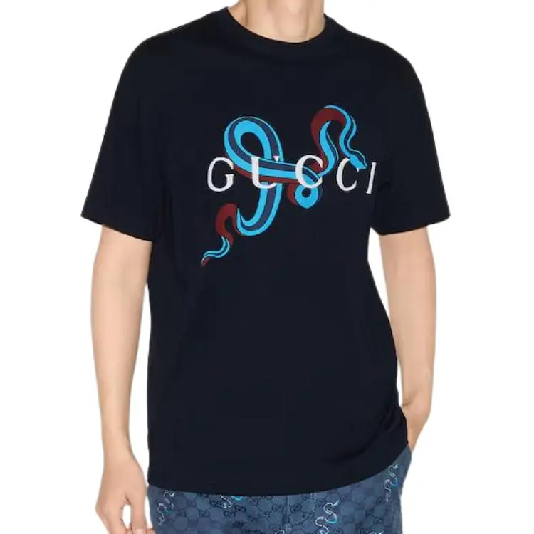 GUCCI SS25 T Shirt Men's Marine Blue-2
