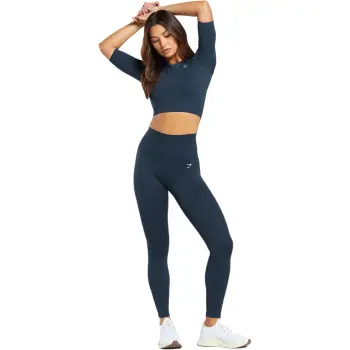 GYMSHARK Seamless Crop Top Crop Top Women's Marine Blue