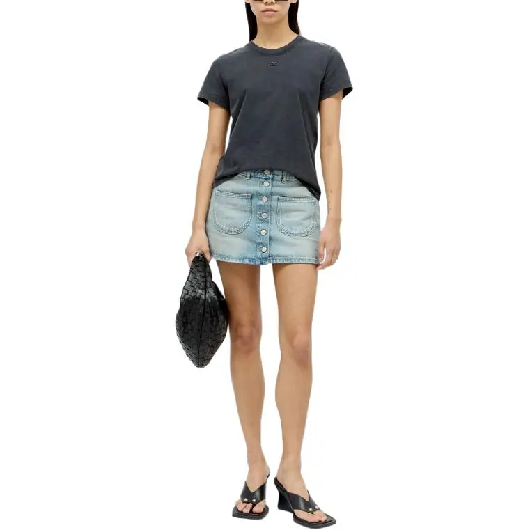 COURREGES Multiflex Denim Mini Skirt 'Light Blue Wash'-6