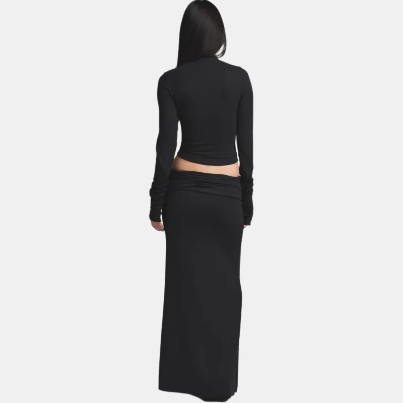 SKIMS SS25 SKIMS CLOUD Collection FOLDOVER SKIRT Casual Long Skirt Women's ONYX/Onyx-3