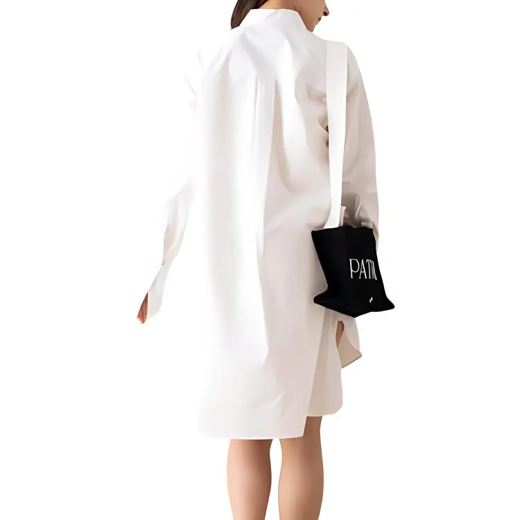 LOEWE Deconstructed Cotton Shirt Dress Optic White-4