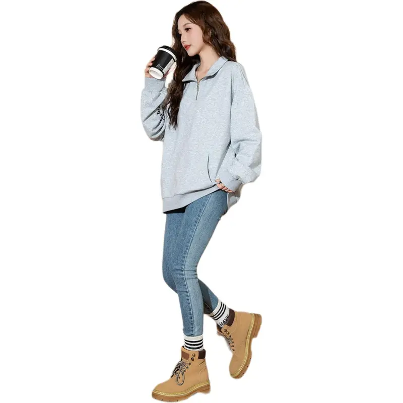 Tonlion Sweatshirt Women's Cool Light Gray-1