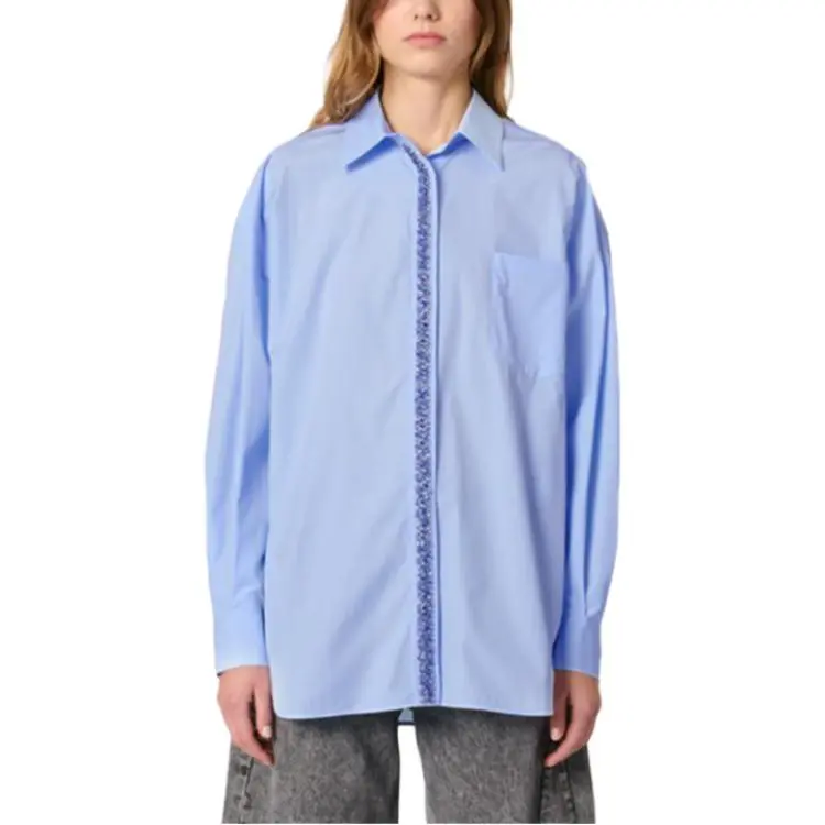 Maje Rhinestoned Poplin Shirt-3