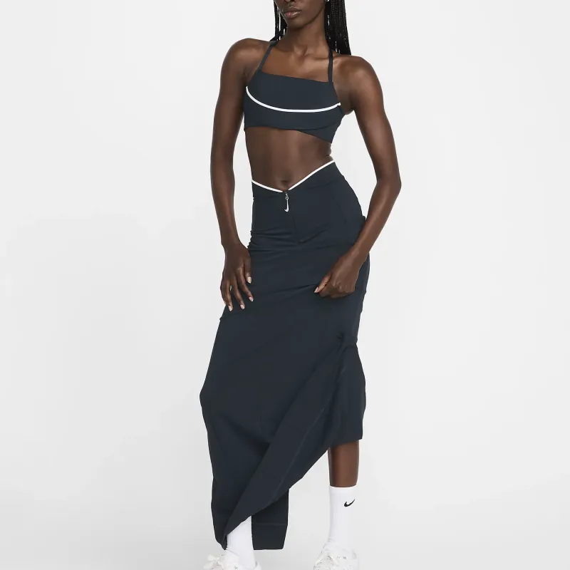 Nike x Jacquemus Casual Long Skirt Women's Pitch Black Obsidian/White-3