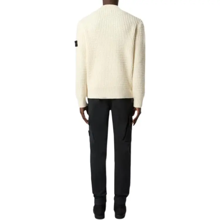 STONE ISLAND Logo Patch Mock Neck Sweater-3