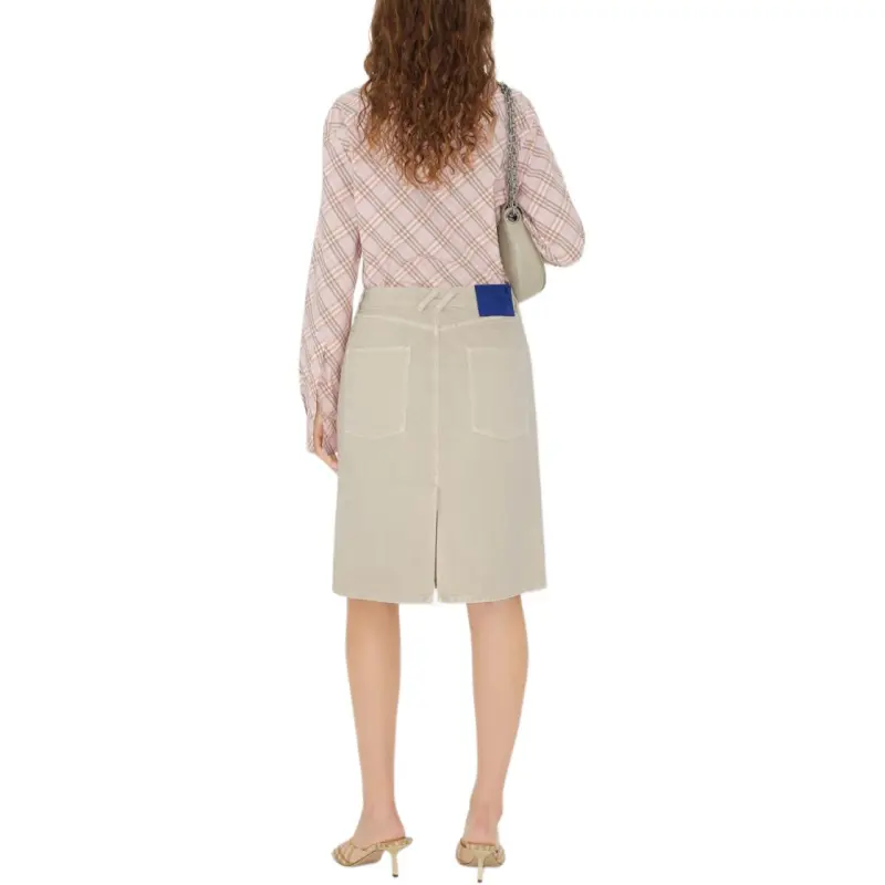Burberry Denim Long Skirts Women's Beige-2