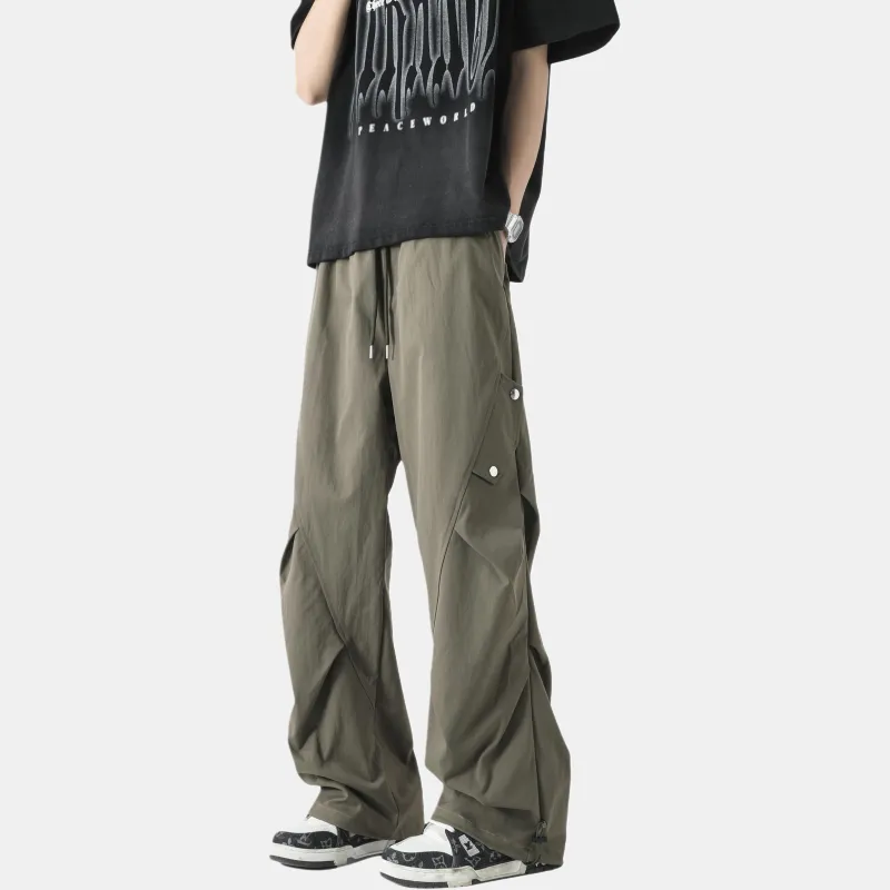 XIXN Casual Pants Unisex Army Green-4